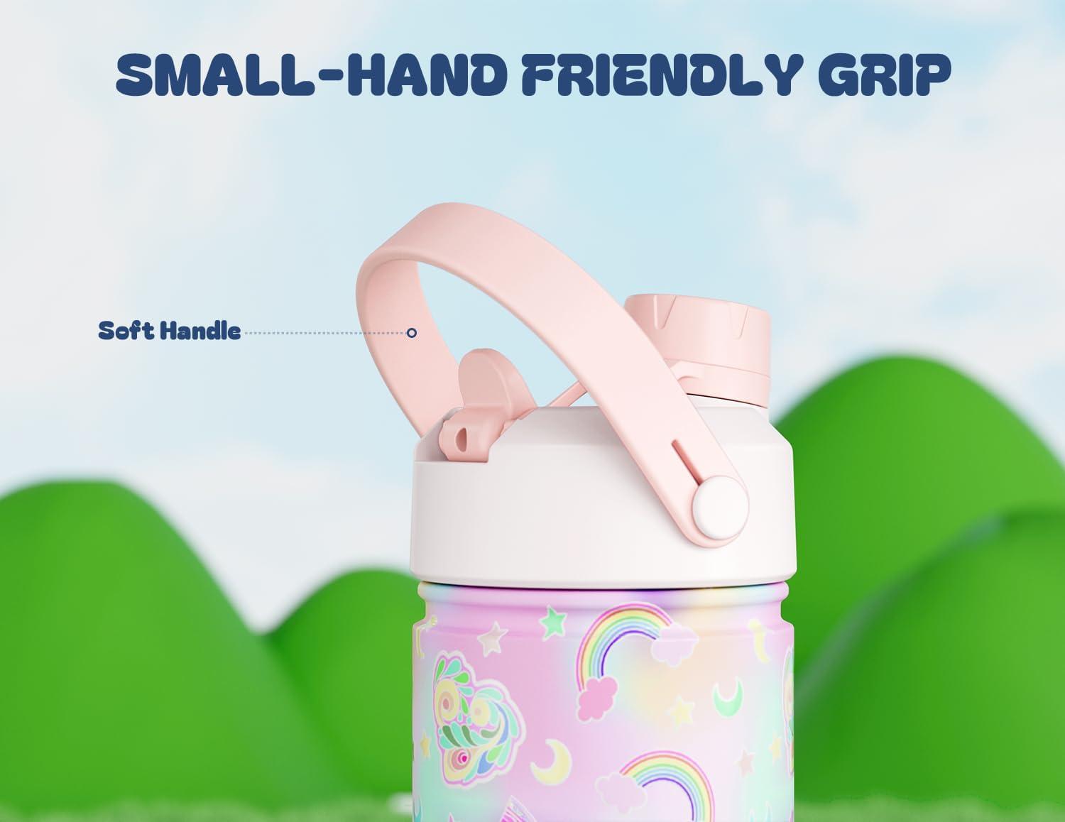 image12 oz Halloween Kids Insulated Water Bottle 2in1 Straw Spout Lid Leakproof BPAFree Keep Cold 24H Stainless Steel Cup for Party School Travel Holiday Gift for Girls Daughters Cotton BooSparkle Butterfly