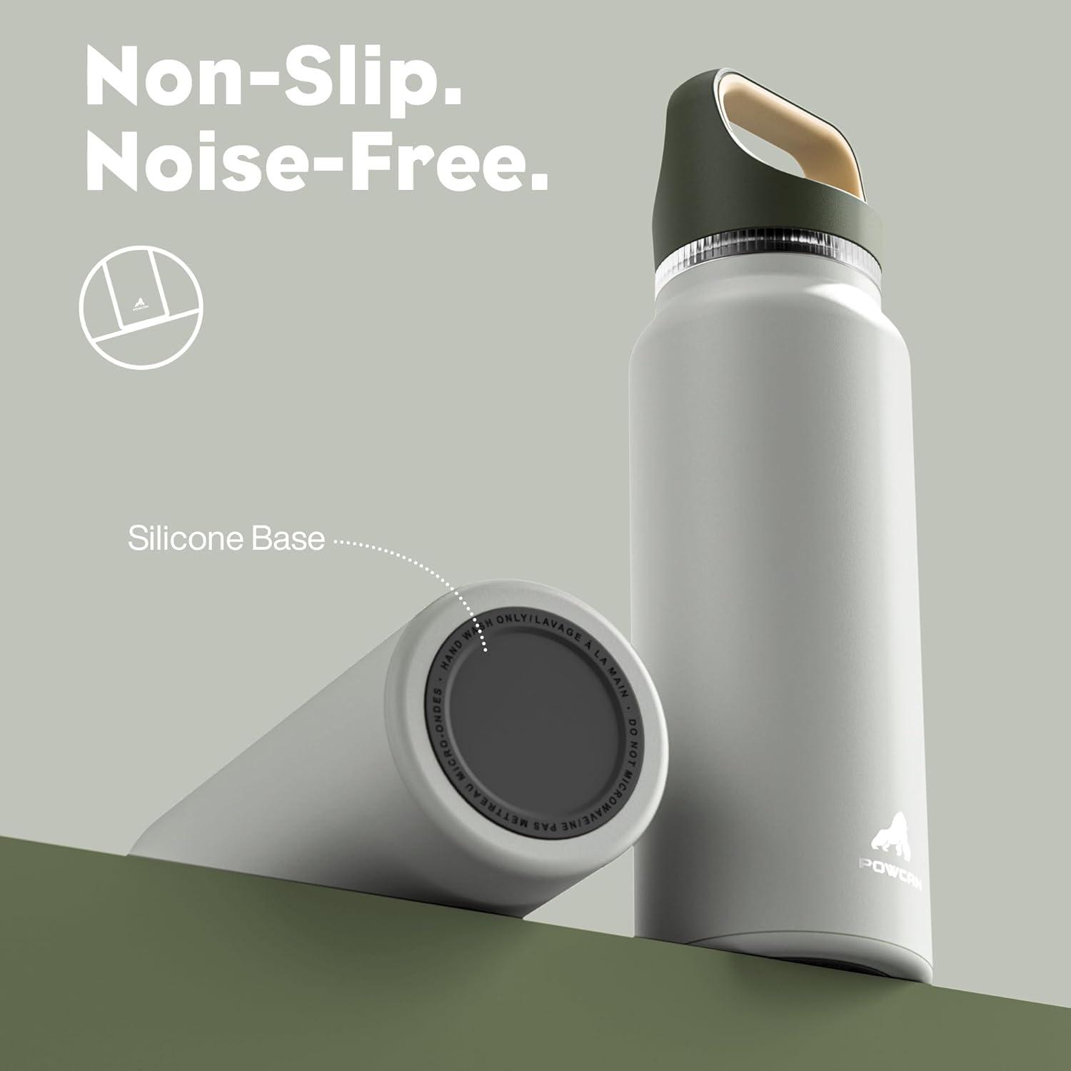 image24 oz Insulated Water Bottle for Sports 3 Lids Leakproof Keep Cold 24H Car Cupholder Friendly Stainless Steel Water Flask with Straw and Spout Caps for Gym School Work Cycling Midnight BlackSage Gray