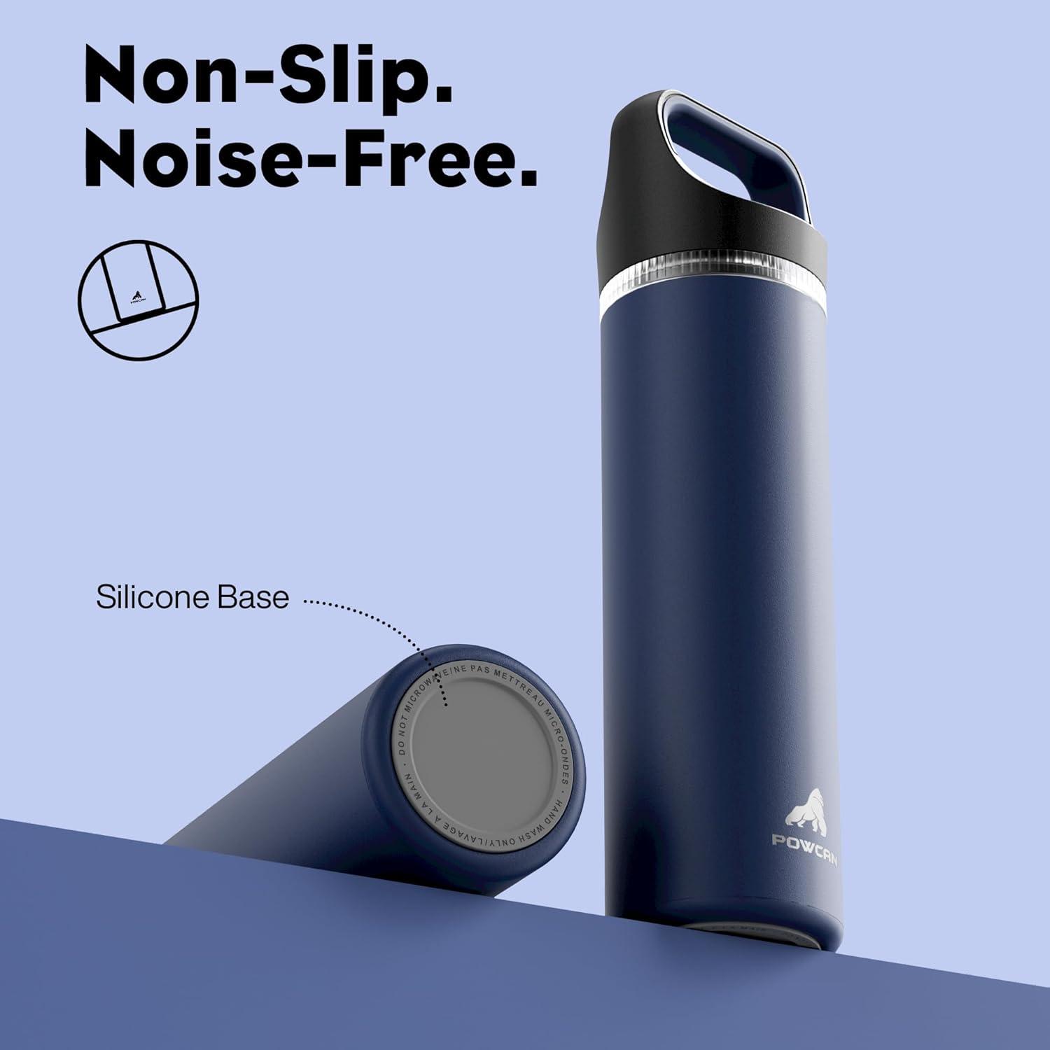 image24 oz Insulated Water Bottle for Sports 3 Lids Leakproof Keep Cold 24H Car Cupholder Friendly Stainless Steel Water Flask with Straw and Spout Caps for Gym School Work Cycling Midnight BlackNavy Blue