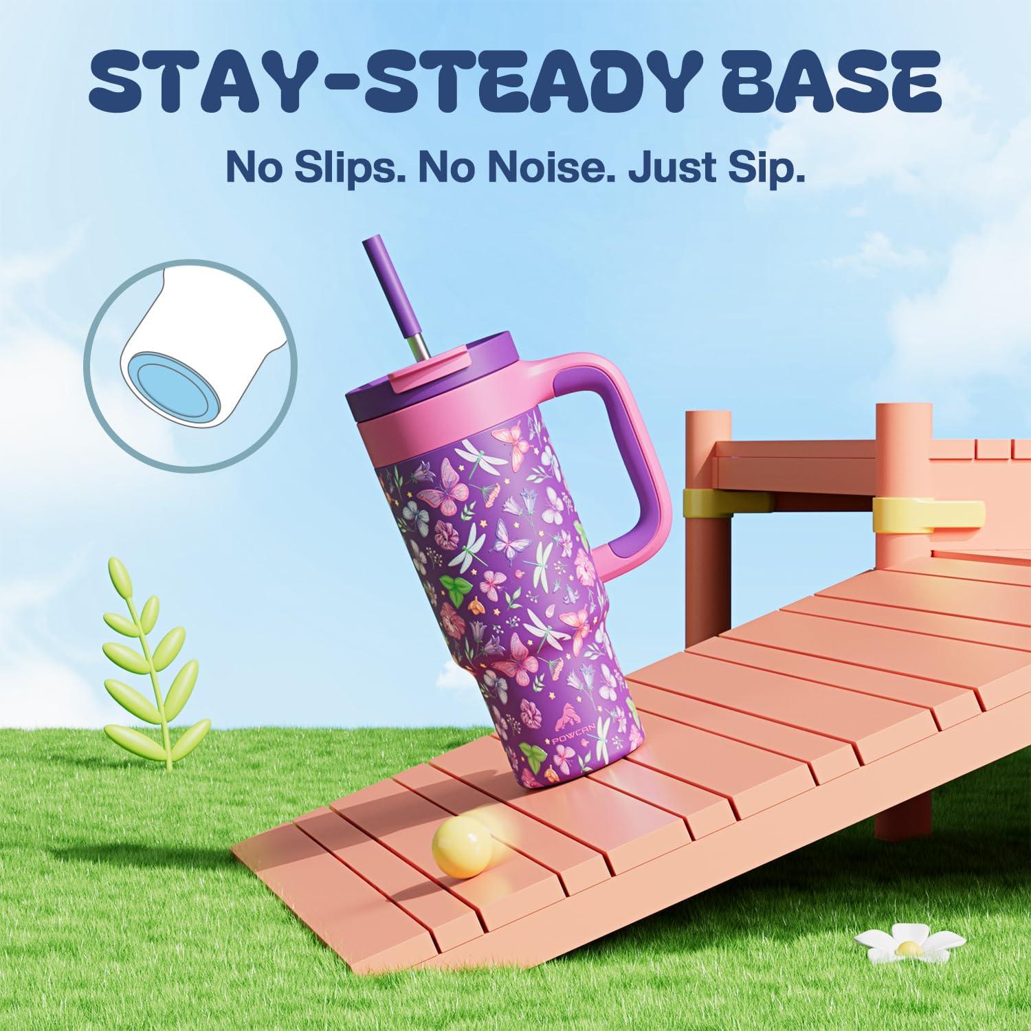 image40 oz Camo Tumbler with Handle 2in1 Straw and Sip Lid Leakproof Dishwasher Safe Insulated Stainless Steel Travel Coffee Mug Keeps Cold for 34 Hours Fits in Car Cup Holder Navy DigitalButterfly Field