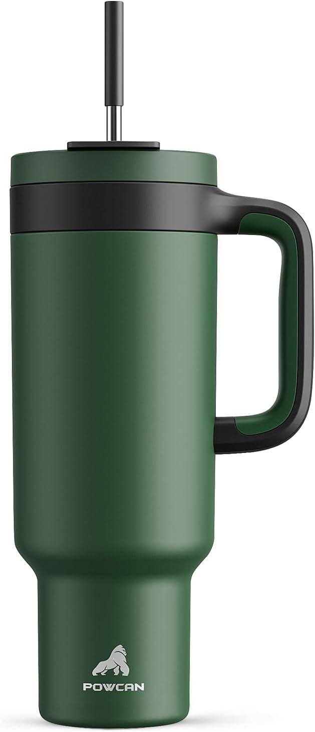 image40 oz Camo Tumbler with Handle 2in1 Straw and Sip Lid Leakproof Dishwasher Safe Insulated Stainless Steel Travel Coffee Mug Keeps Cold for 34 Hours Fits in Car Cup Holder Navy DigitalForest