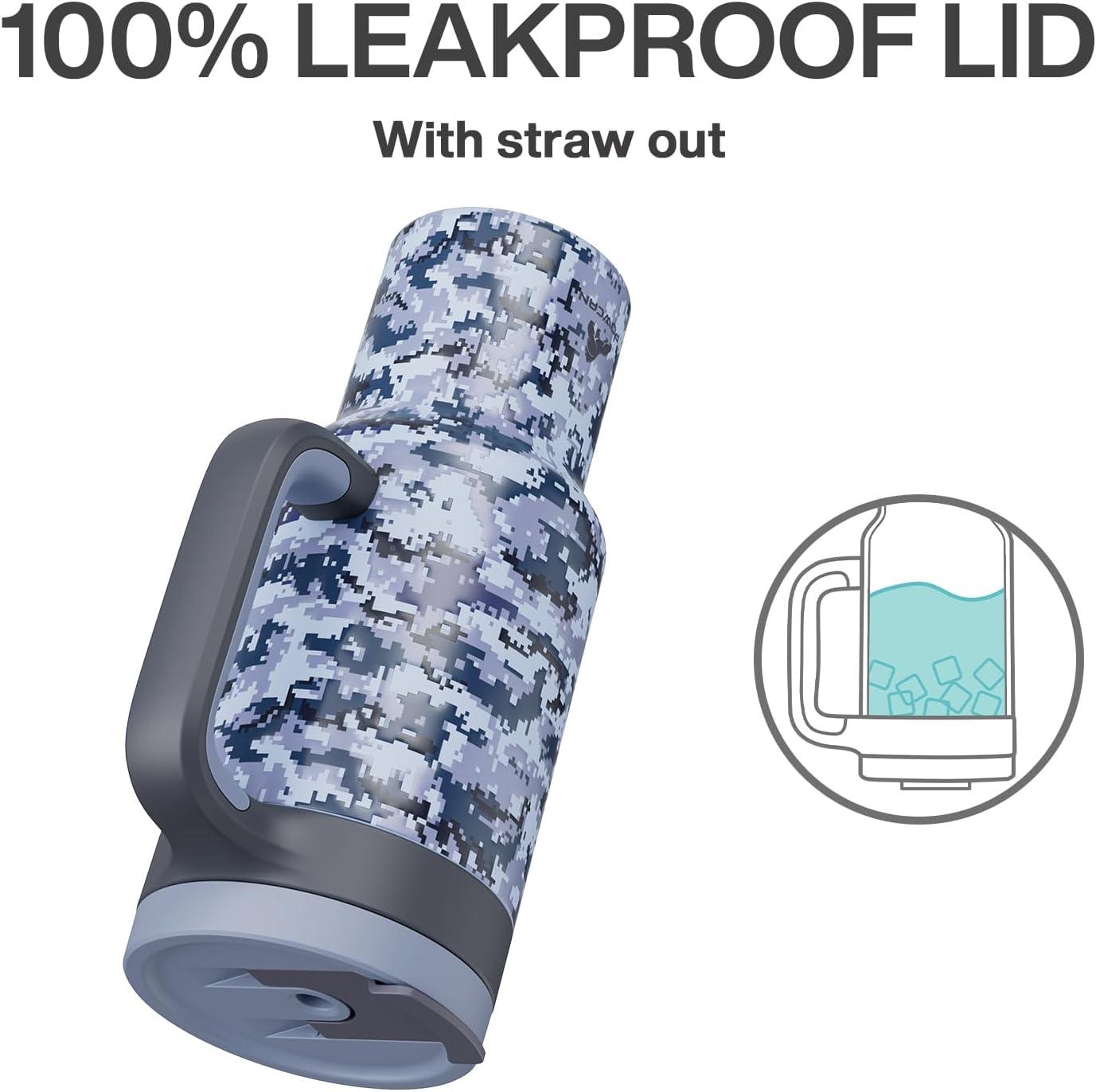 image40 oz Camo Tumbler with Handle 2in1 Straw and Sip Lid Leakproof Dishwasher Safe Insulated Stainless Steel Travel Coffee Mug Keeps Cold for 34 Hours Fits in Car Cup Holder Navy DigitalNavy Digital