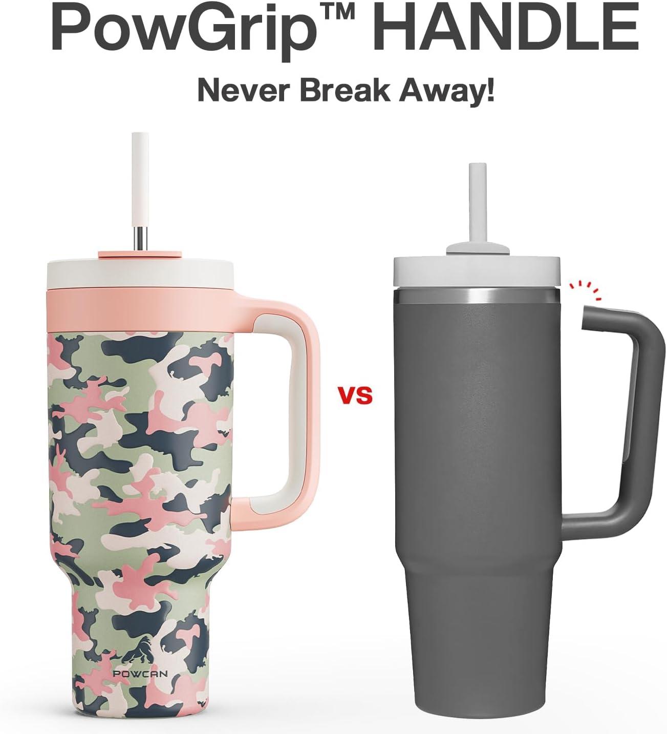 image40 oz Camo Tumbler with Handle 2in1 Straw and Sip Lid Leakproof Dishwasher Safe Insulated Stainless Steel Travel Coffee Mug Keeps Cold for 34 Hours Fits in Car Cup Holder Navy DigitalRose Dappled