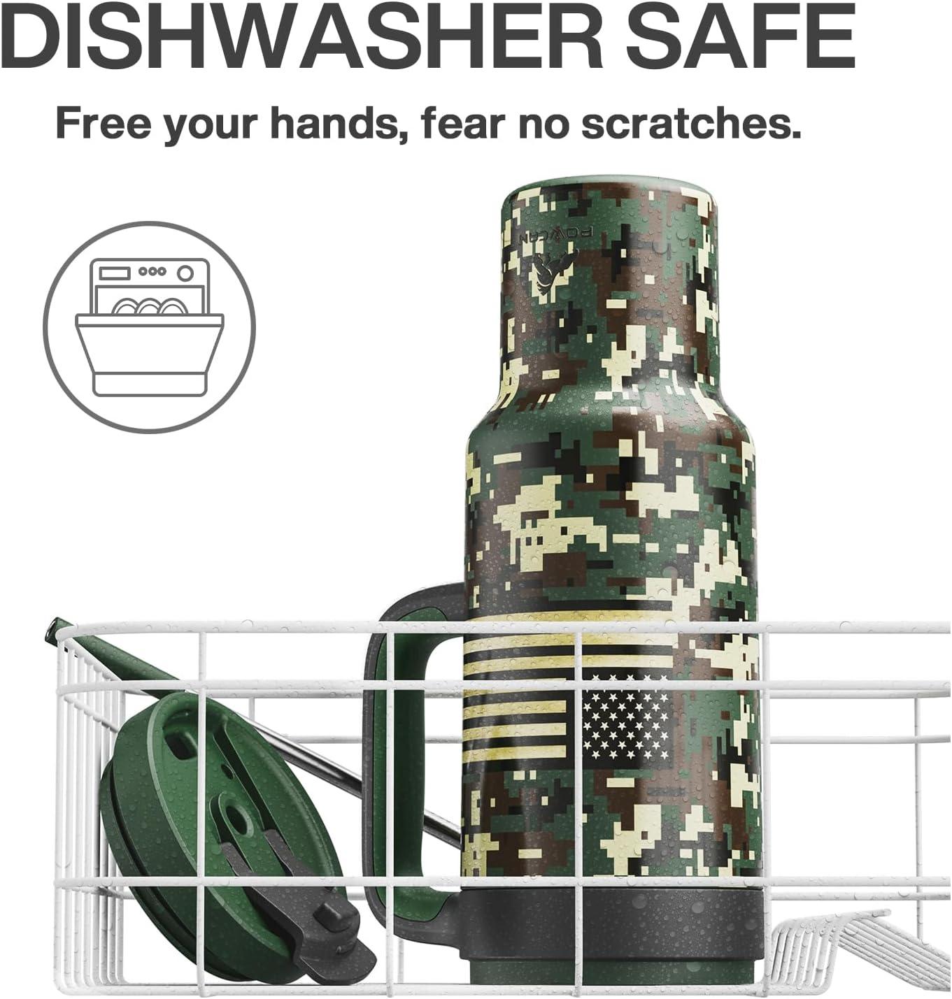 image40 oz Camo Tumbler with Handle 2in1 Straw and Sip Lid Leakproof Dishwasher Safe Insulated Stainless Steel Travel Coffee Mug Keeps Cold for 34 Hours Fits in Car Cup Holder Navy DigitalWoodland Flag