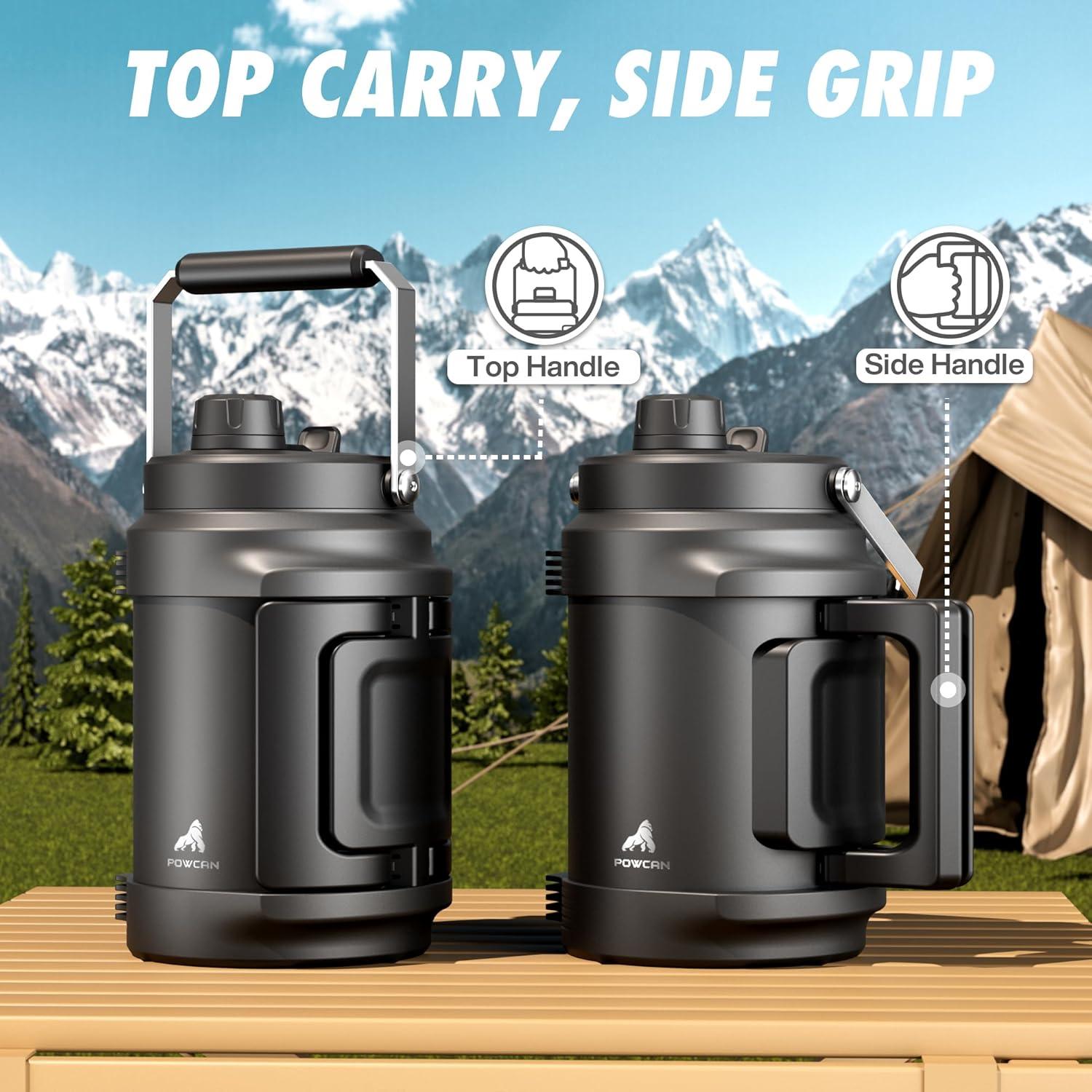image64 oz Insulated Water Bottle for Gym 2in1 Straw Spout Lid Dual Handle Leakproof Keep Cold 36H Half Gallon Stainless Steel Water Jug for Travel Hiking Cycling Park Workout Picnic MidnightMidnight