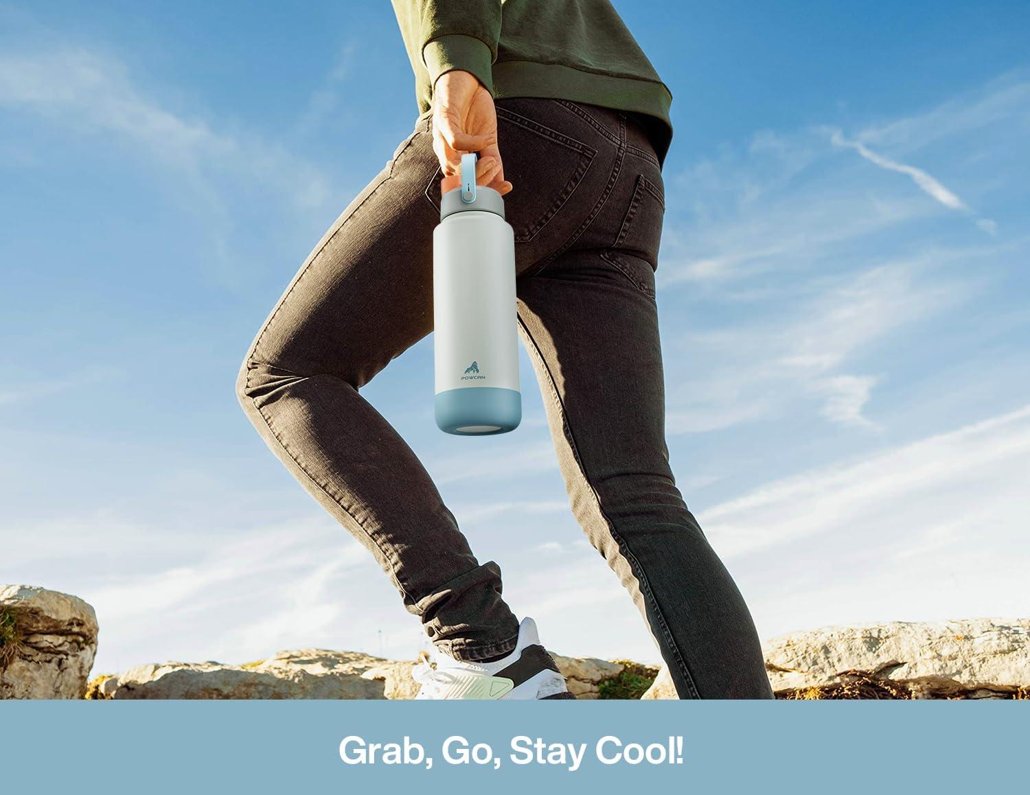 imagePOWCAN 26 oz Insulated Water Bottle with 2in1 Straw and Spout Lid Keep Cold 24H LeakProof Fits in Car Cup Holder Stainless Steel Water Bottle for Sports Travel and School Cotton CandyBe Free