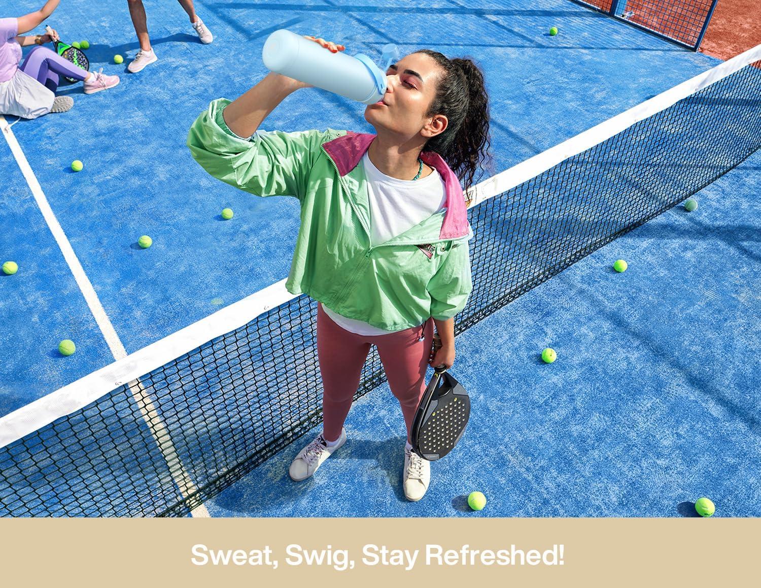 imagePOWCAN 26 oz Insulated Water Bottle with 2in1 Straw and Spout Lid Keep Cold 24H LeakProof Fits in Car Cup Holder Stainless Steel Water Bottle for Sports Travel and School Cotton CandyPumpkin Patch