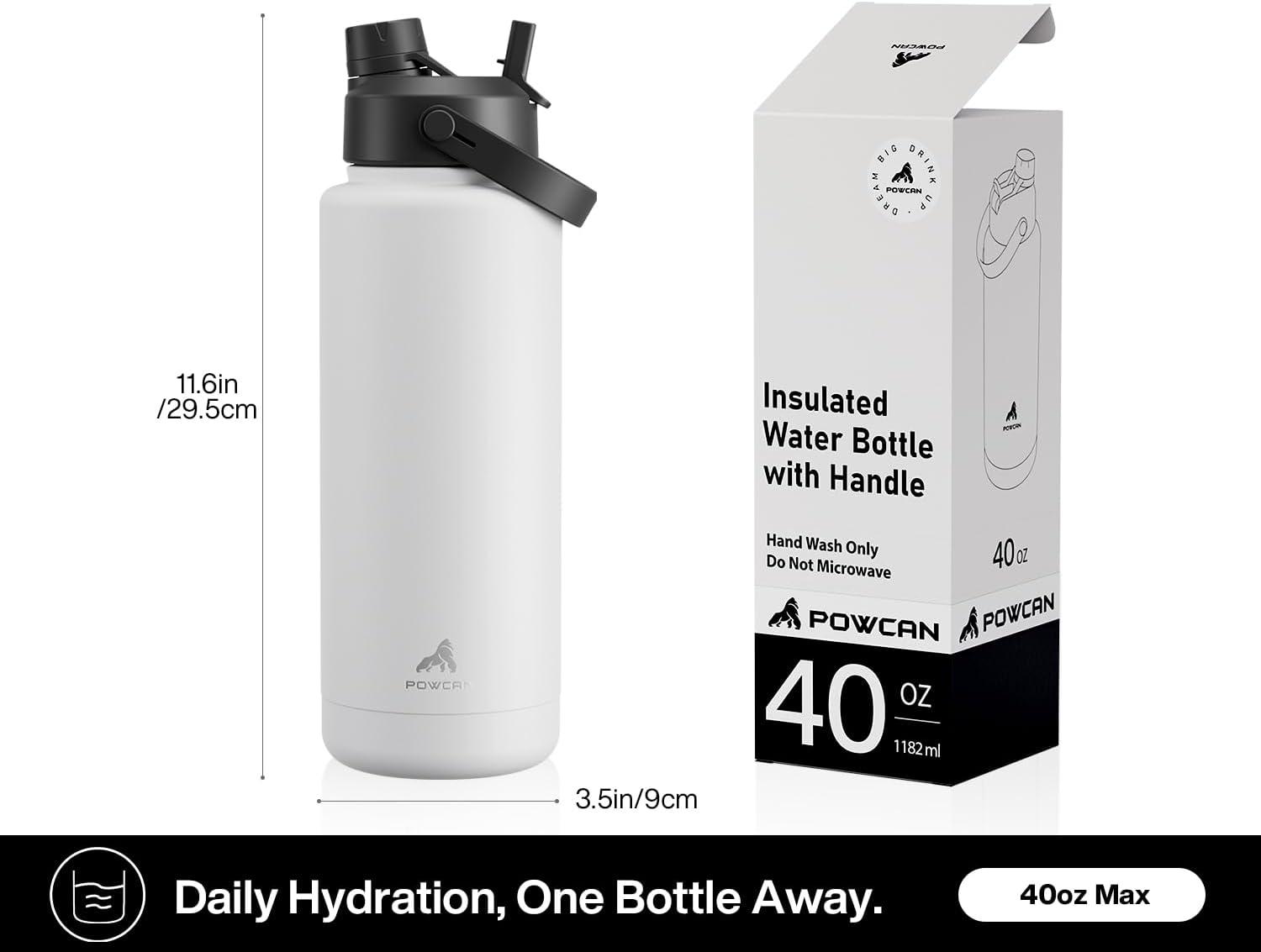 imagePOWCAN 26 oz Insulated Water Bottle with 2in1 Straw and Spout Lid Keep Cold 24H LeakProof Fits in Car Cup Holder Stainless Steel Water Bottle for Sports Travel and School Cotton CandyOracle Kittens