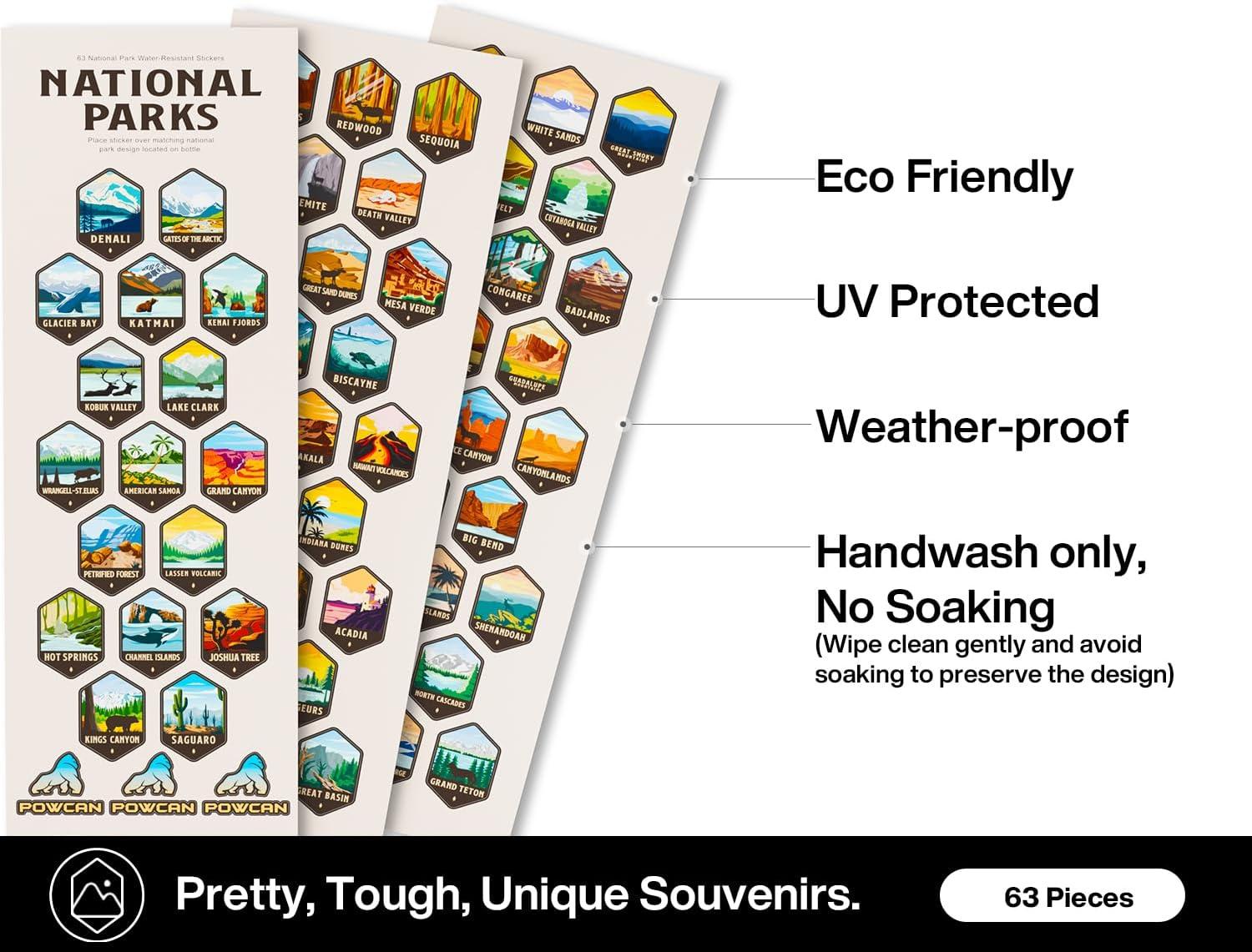 imagePOWCAN 40 oz Insulated Water Bottle with 2in1 Straw and Spout Lid Keep Cold 24H LeakProof BPAFree Double Wall Stainless Steel Water Bottle for Sports Gym Travel and School Be FreeNational Park  Black