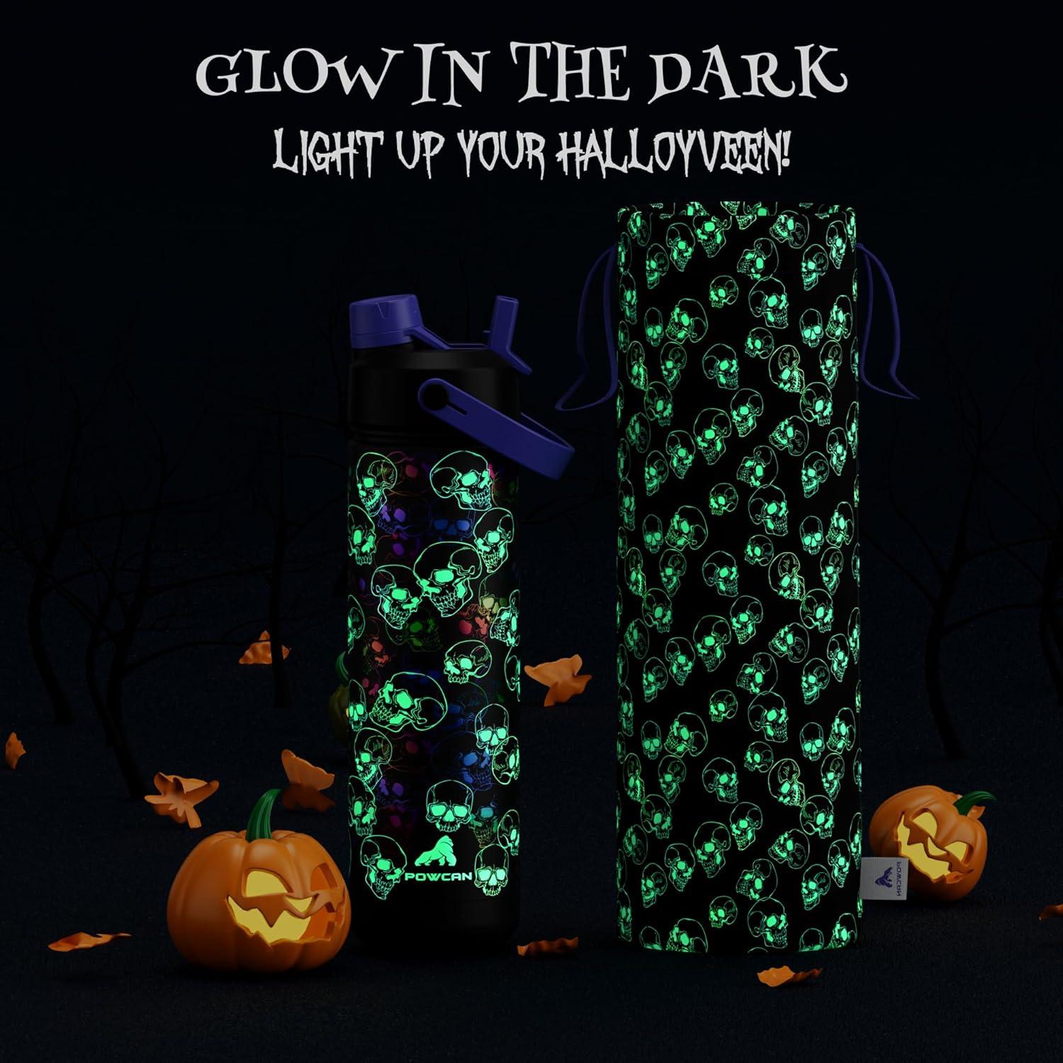 imagePOWCAN 40 oz Insulated Water Bottle with 2in1 Straw and Spout Lid Keep Cold 24H LeakProof BPAFree Double Wall Stainless Steel Water Bottle for Sports Gym Travel and School Be FreeLuminous Souls Luminous