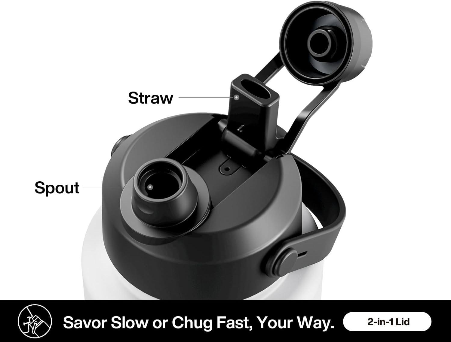 imagePOWCAN 40 oz Insulated Water Bottle with 2in1 Straw and Spout Lid Keep Cold 24H LeakProof BPAFree Double Wall Stainless Steel Water Bottle for Sports Gym Travel and School Be FreeOracle Kittens