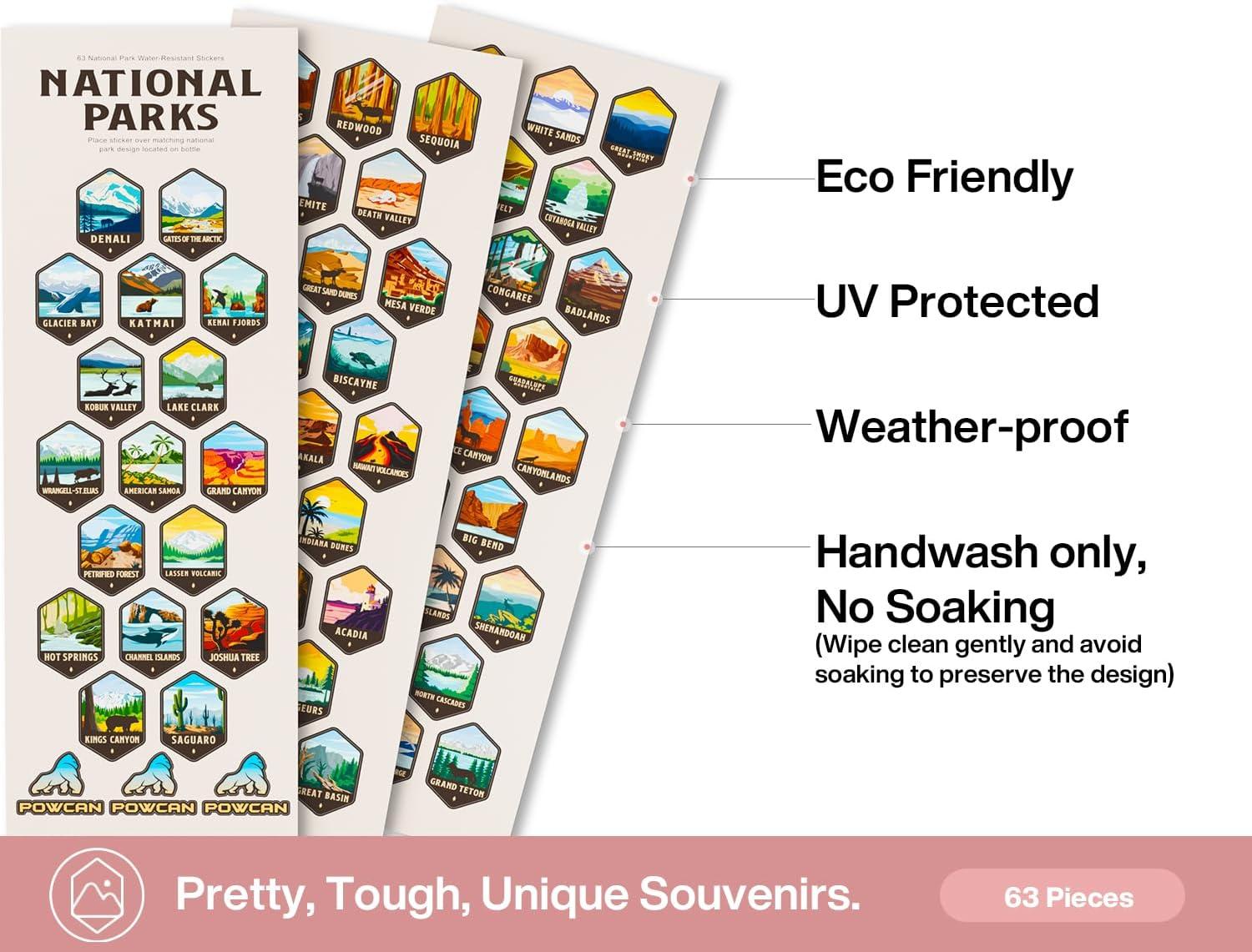 imagePOWCAN 40 oz Insulated Water Bottle with 2in1 Straw and Spout Lid Keep Cold 24H LeakProof BPAFree Double Wall Stainless Steel Water Bottle for Sports Gym Travel and School Be FreeNational Park  Pink