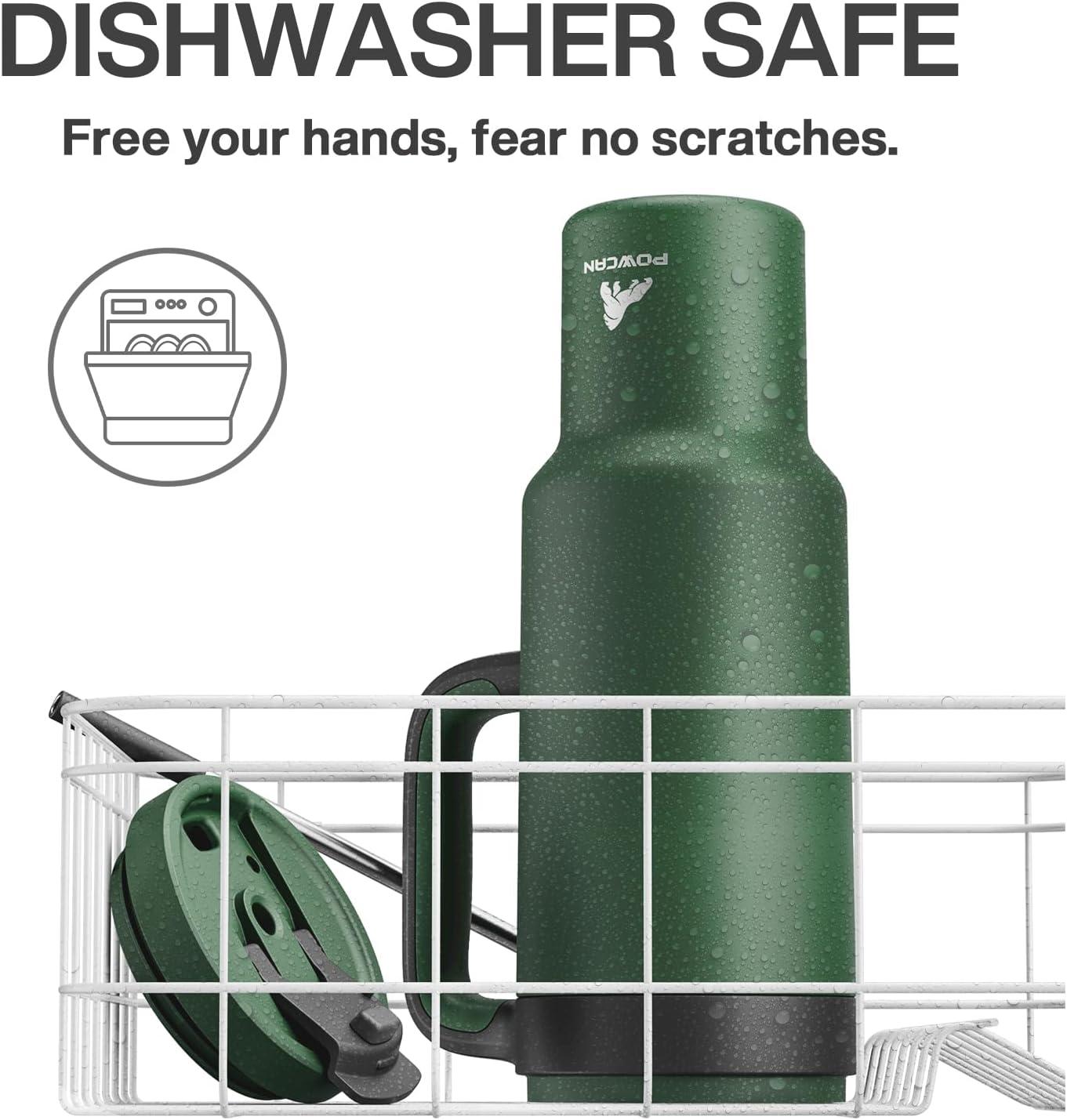 imagePOWCAN 40 oz Tumbler with Handle 2in1 Straw and Sip Lid Leakproof Dishwasher Safe Insulated Stainless Steel Travel Coffee Mug Keeps Cold for 34 Hours Fits in Car Cup Holder AgaveForest