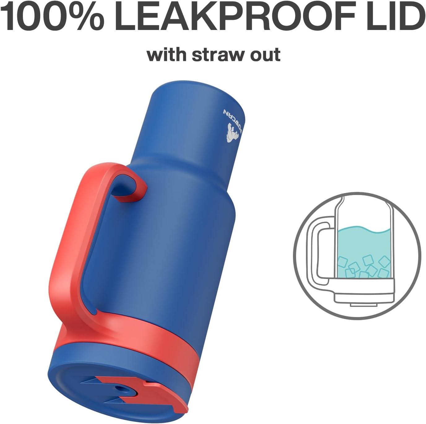 imagePOWCAN 40 oz Tumbler with Handle 2in1 Straw and Sip Lid Leakproof Dishwasher Safe Insulated Stainless Steel Travel Coffee Mug Keeps Cold for 34 Hours Fits in Car Cup Holder AgaveHeroic