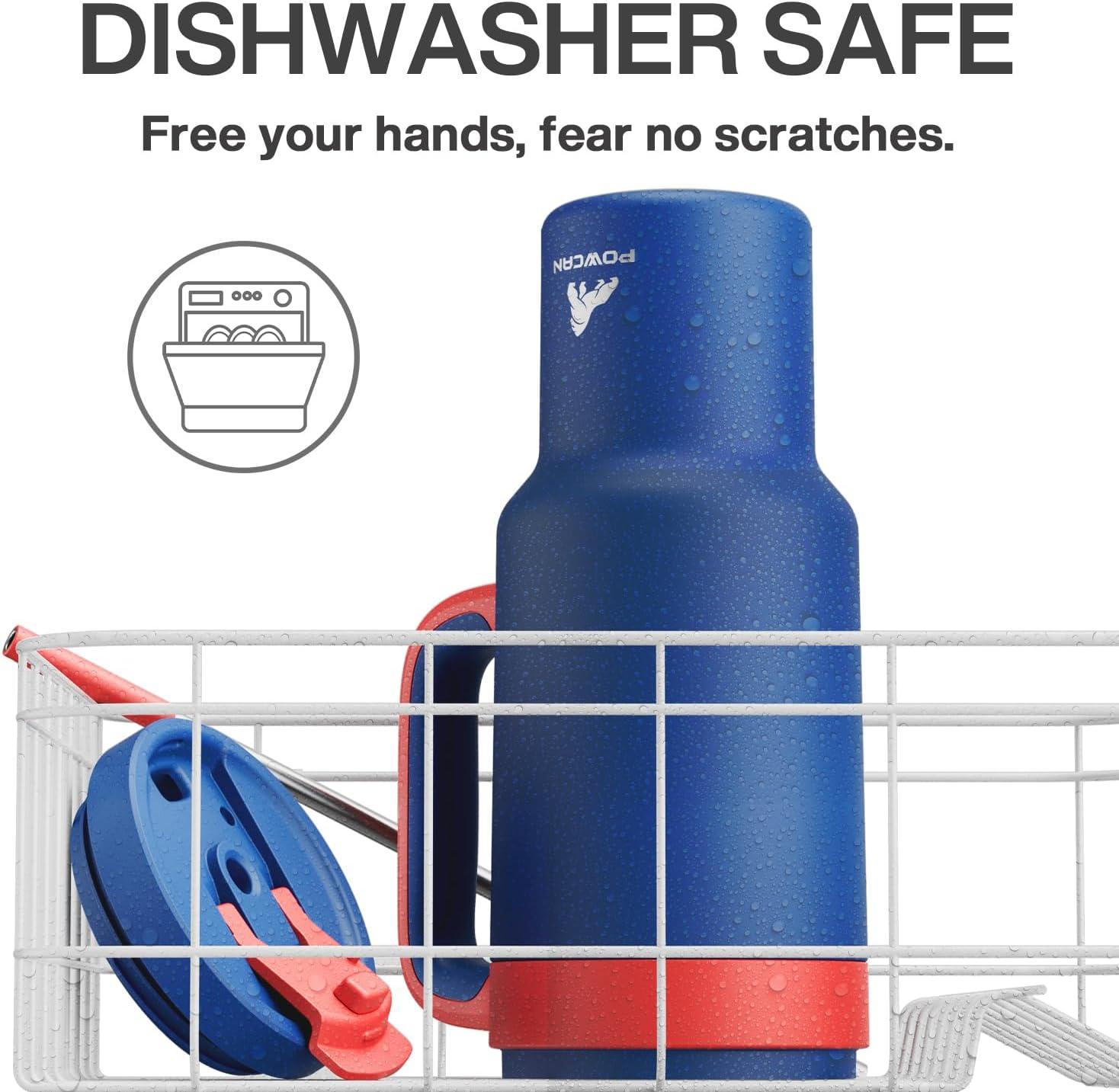 imagePOWCAN 40 oz Tumbler with Handle 2in1 Straw and Sip Lid Leakproof Dishwasher Safe Insulated Stainless Steel Travel Coffee Mug Keeps Cold for 34 Hours Fits in Car Cup Holder AgaveHeroic