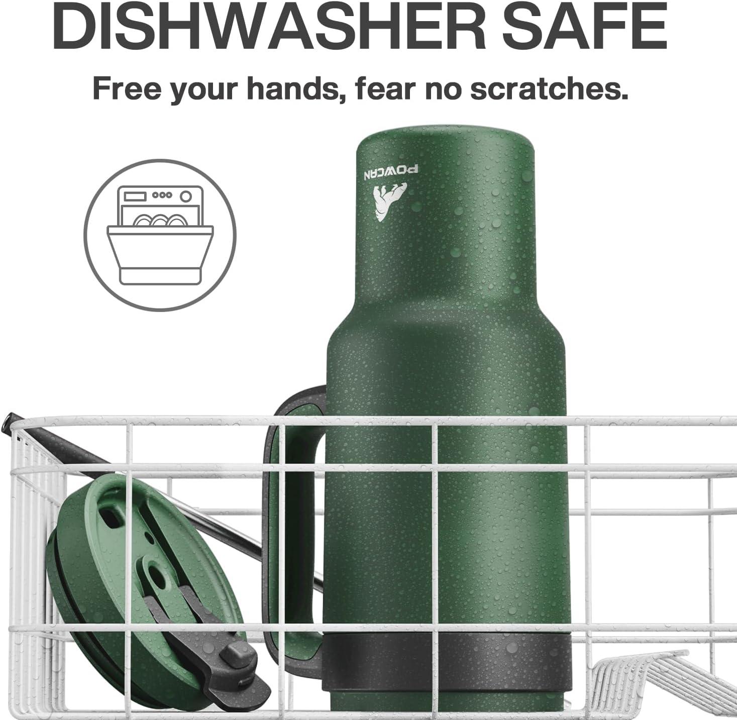 imagePOWCAN 40 oz Tumbler with Handle 2in1 Straw and Sip Lid Leakproof Dishwasher Safe Insulated Stainless Steel Travel Coffee Mug Keeps Cold for 34 Hours Fits in Car Cup Holder AgaveForest