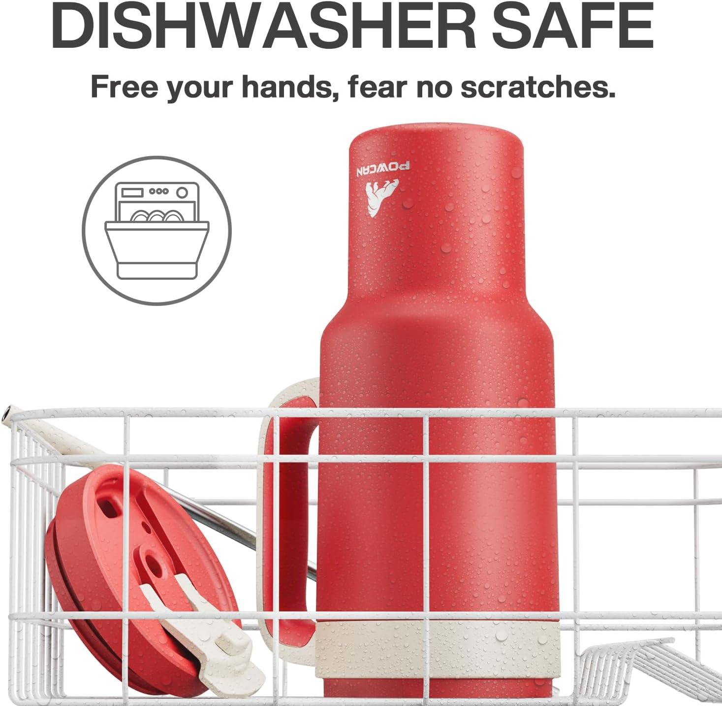 imagePOWCAN 40 oz Tumbler with Handle 2in1 Straw and Sip Lid Leakproof Dishwasher Safe Insulated Stainless Steel Travel Coffee Mug Keeps Cold for 34 Hours Fits in Car Cup Holder AgavePassion