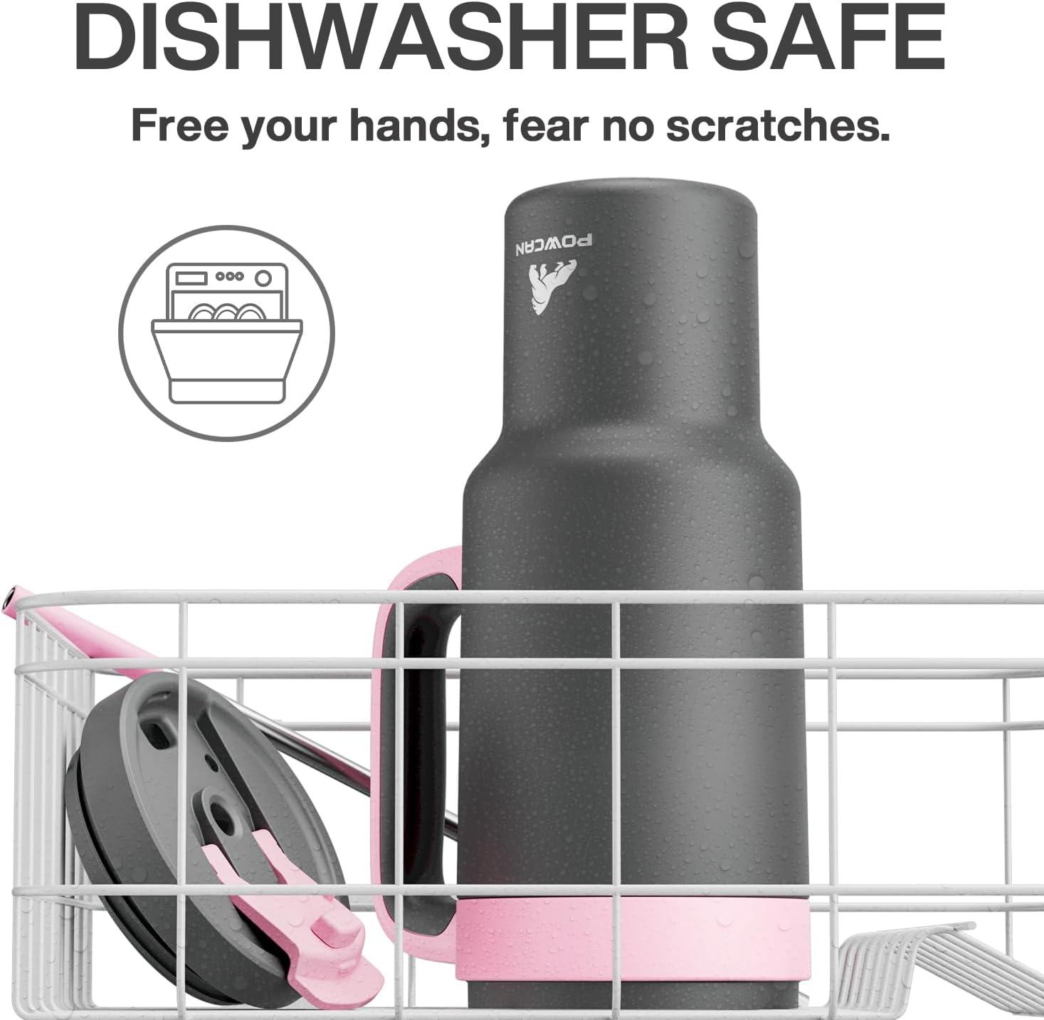 imagePOWCAN 40 oz Tumbler with Handle 2in1 Straw and Sip Lid Leakproof Dishwasher Safe Insulated Stainless Steel Travel Coffee Mug Keeps Cold for 34 Hours Fits in Car Cup Holder AgaveRebellion