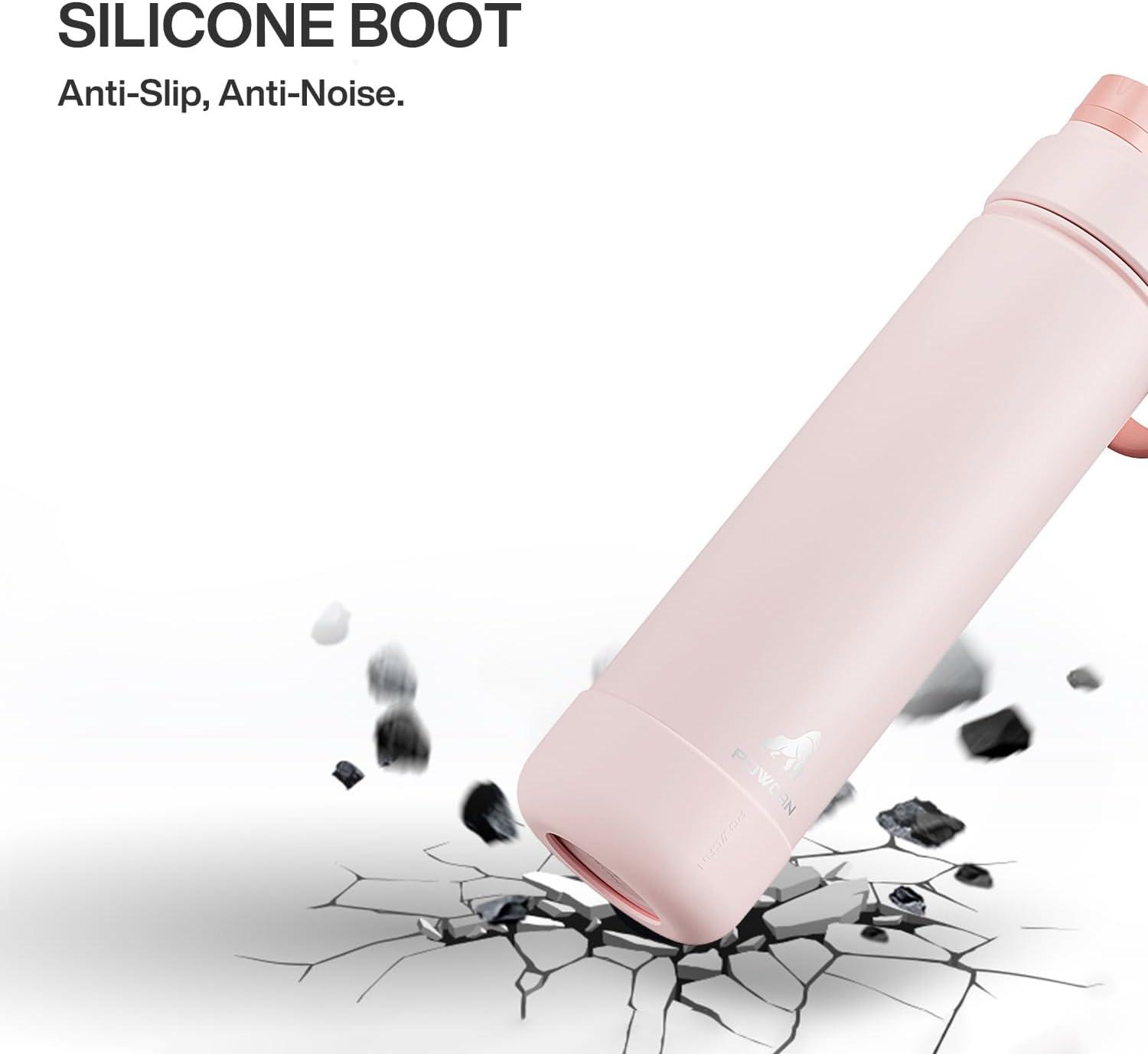 imagePOWCAN Silicone Water Bottle Boot AntiSlip and AntiNoise Protective Sleeve NonToxic and TearResistant Accessory Silicone Water Bottle Protector for Extra ProtectionCotton Candy