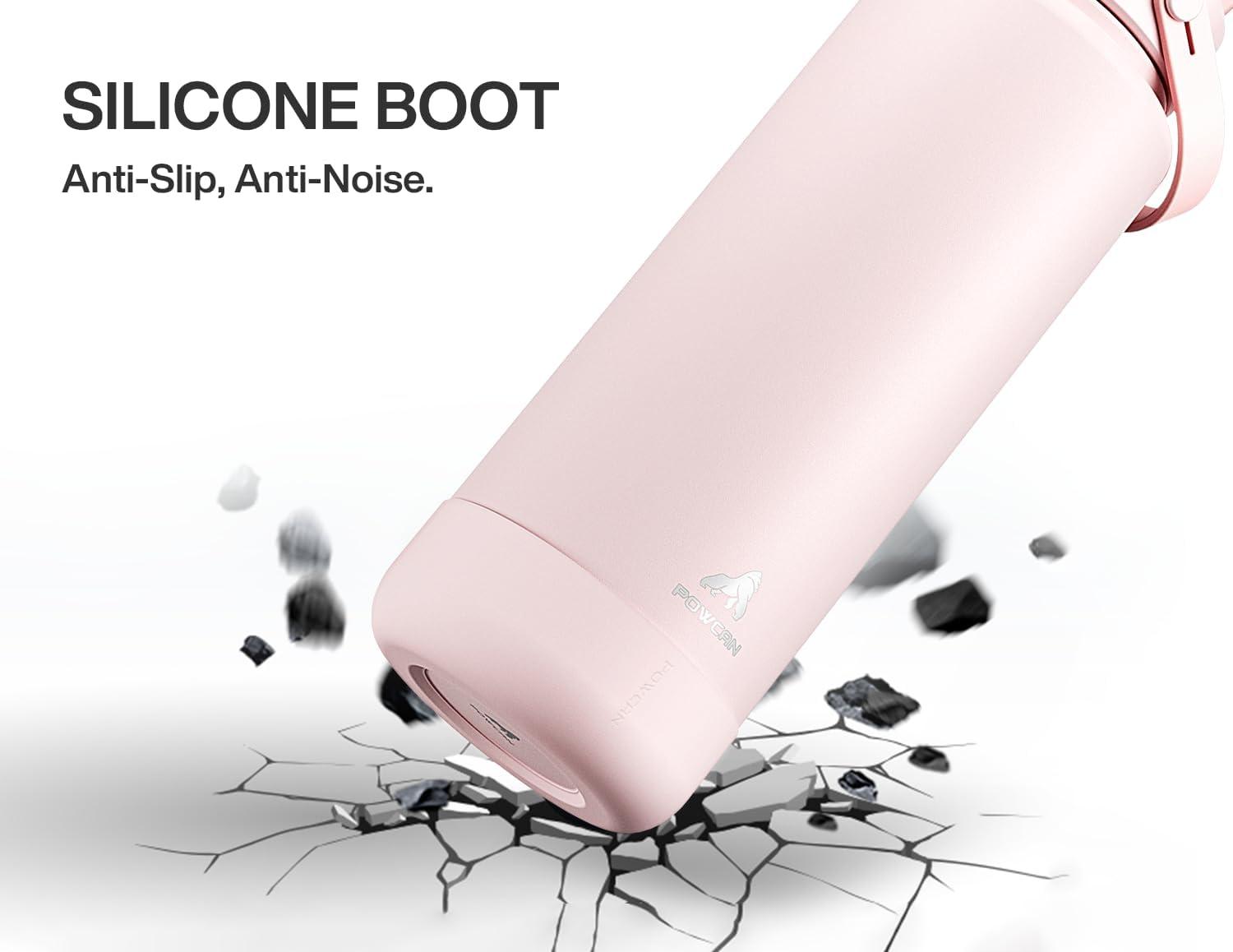 imagePOWCAN Silicone Water Bottle Boot AntiSlip and AntiNoise Protective Sleeve NonToxic and TearResistant Accessory Silicone Water Bottle Protector for Extra ProtectionCotton Candy
