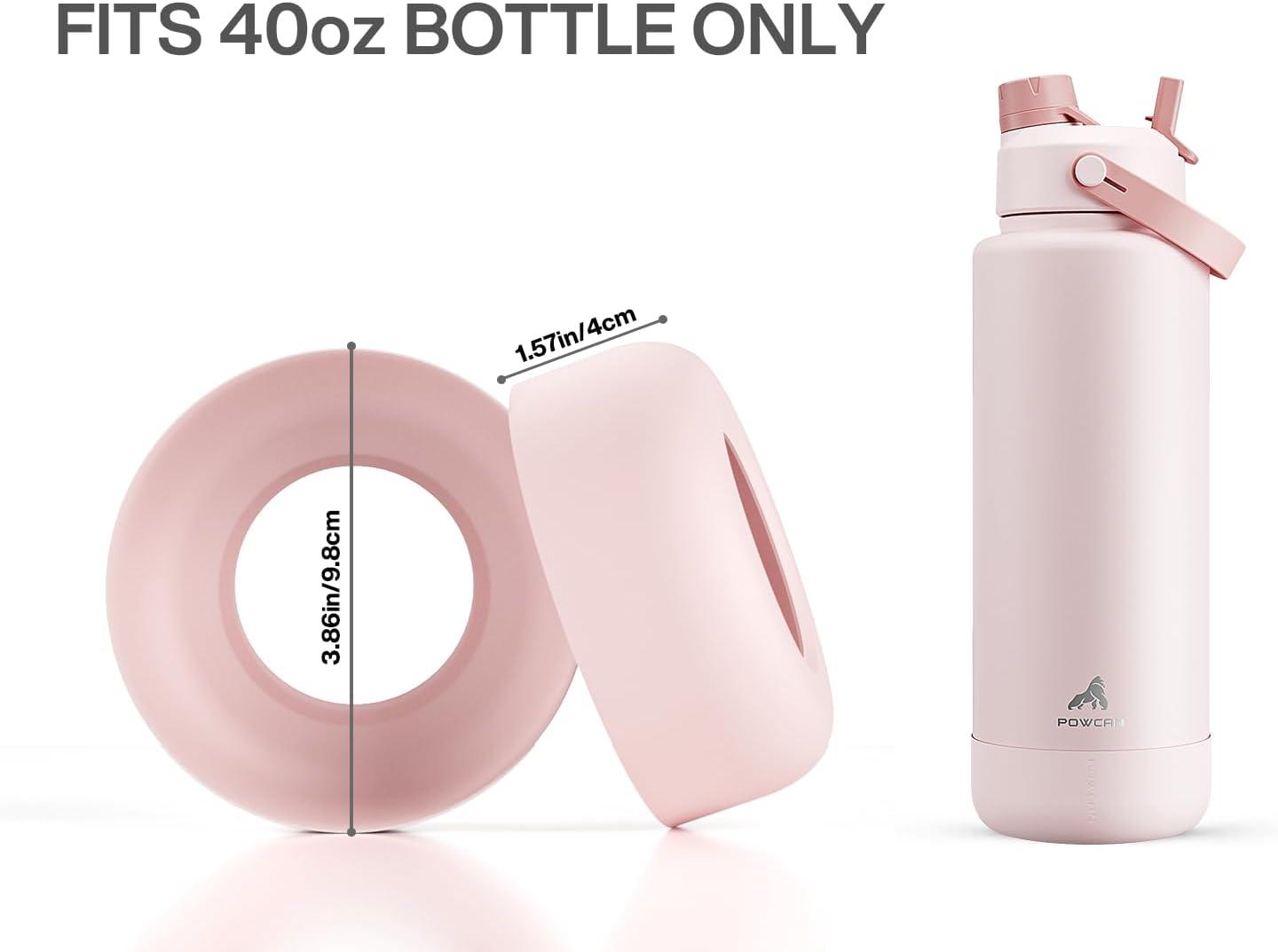 imagePOWCAN Silicone Water Bottle Boot AntiSlip and AntiNoise Protective Sleeve NonToxic and TearResistant Accessory Silicone Water Bottle Protector for Extra ProtectionCotton Candy