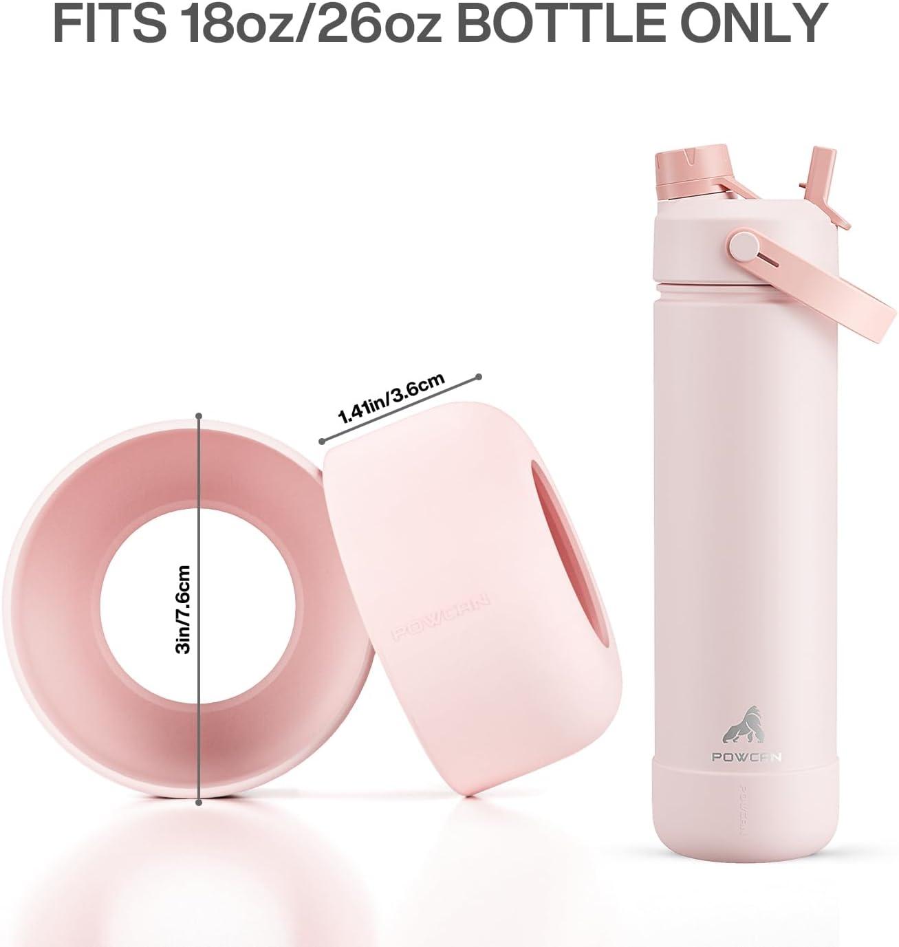 imagePOWCAN Silicone Water Bottle Boot AntiSlip and AntiNoise Protective Sleeve NonToxic and TearResistant Accessory Silicone Water Bottle Protector for Extra ProtectionCotton Candy