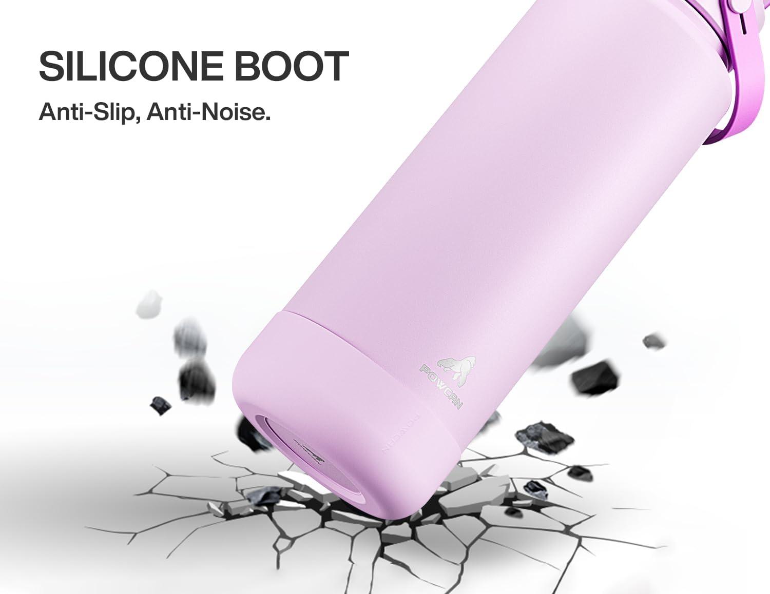 imagePOWCAN Silicone Water Bottle Boot AntiSlip and AntiNoise Protective Sleeve NonToxic and TearResistant Accessory Silicone Water Bottle Protector for Extra ProtectionMisty Lilac