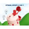image12 oz Halloween Kids Insulated Water Bottle 2in1 Straw Spout Lid Leakproof BPAFree Keep Cold 24H Stainless Steel Cup for Party School Travel Holiday Gift for Girls Daughters Cotton BooStrawberry Daisy