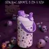 image12 oz Halloween Kids Insulated Water Bottle 2in1 Straw Spout Lid Leakproof BPAFree Keep Cold 24H Stainless Steel Cup for Party School Travel Holiday Gift for Girls Daughters Cotton BooWitching Hour with Carrier Bag