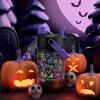 image12 oz Halloween Kids Insulated Water Bottle 2in1 Straw Spout Lid Leakproof BPAFree Keep Cold 24H Stainless Steel Cup for Party School Travel Holiday Gift for Girls Daughters Cotton BooLuminous Souls Full GlowinDark Set