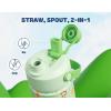 image12 oz Halloween Kids Insulated Water Bottle 2in1 Straw Spout Lid Leakproof BPAFree Keep Cold 24H Stainless Steel Cup for Party School Travel Holiday Gift for Girls Daughters Cotton BooCritter Carnival with Carrier Bag