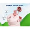 image12 oz Halloween Kids Insulated Water Bottle 2in1 Straw Spout Lid Leakproof BPAFree Keep Cold 24H Stainless Steel Cup for Party School Travel Holiday Gift for Girls Daughters Cotton BooCotton Candy