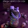 image12 oz Halloween Kids Insulated Water Bottle 2in1 Straw Spout Lid Leakproof BPAFree Keep Cold 24H Stainless Steel Cup for Party School Travel Holiday Gift for Girls Daughters Cotton BooLuminous Souls Full GlowinDark Set