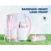 image12 oz Halloween Kids Insulated Water Bottle 2in1 Straw Spout Lid Leakproof BPAFree Keep Cold 24H Stainless Steel Cup for Party School Travel Holiday Gift for Girls Daughters Cotton BooSparkle Butterfly