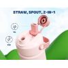 image12 oz Halloween Kids Insulated Water Bottle 2in1 Straw Spout Lid Leakproof BPAFree Keep Cold 24H Stainless Steel Cup for Party School Travel Holiday Gift for Girls Daughters Cotton BooCotton Candy