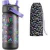 image12 oz Halloween Kids Insulated Water Bottle 2in1 Straw Spout Lid Leakproof BPAFree Keep Cold 24H Stainless Steel Cup for Party School Travel Holiday Gift for Girls Daughters Cotton BooLuminous Souls Full GlowinDark Set