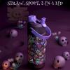 image12 oz Halloween Kids Insulated Water Bottle 2in1 Straw Spout Lid Leakproof BPAFree Keep Cold 24H Stainless Steel Cup for Party School Travel Holiday Gift for Girls Daughters Cotton BooLuminous Souls Full GlowinDark Set