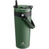 image16 oz Insulated Coffee Mug for Work 2in1 Straw Flip Lid Keep Cold 24H Fit in Car Cupholder Leakproof Stainless Steel Coffee Tumbler with Handle for Travel Outdoor Camping and Gifts DeepseaForest