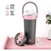 image16 oz Insulated Coffee Mug for Work 2in1 Straw Flip Lid Keep Cold 24H Fit in Car Cupholder Leakproof Stainless Steel Coffee Tumbler with Handle for Travel Outdoor Camping and Gifts DeepseaRebellion