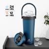 image16 oz Insulated Coffee Mug for Work 2in1 Straw Flip Lid Keep Cold 24H Fit in Car Cupholder Leakproof Stainless Steel Coffee Tumbler with Handle for Travel Outdoor Camping and Gifts DeepseaDeepsea