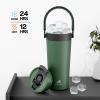 image16 oz Insulated Coffee Mug for Work 2in1 Straw Flip Lid Keep Cold 24H Fit in Car Cupholder Leakproof Stainless Steel Coffee Tumbler with Handle for Travel Outdoor Camping and Gifts DeepseaForest