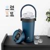 image16 oz Insulated Coffee Mug for Work 2in1 Straw Flip Lid Keep Cold 24H Fit in Car Cupholder Leakproof Stainless Steel Coffee Tumbler with Handle for Travel Outdoor Camping and Gifts DeepseaDeepsea