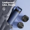 image24 oz Insulated Water Bottle for Sports 3 Lids Leakproof Keep Cold 24H Car Cupholder Friendly Stainless Steel Water Flask with Straw and Spout Caps for Gym School Work Cycling Midnight BlackNavy Blue