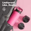 image24 oz Insulated Water Bottle for Sports 3 Lids Leakproof Keep Cold 24H Car Cupholder Friendly Stainless Steel Water Flask with Straw and Spout Caps for Gym School Work Cycling Midnight BlackTropical Pink