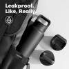 image24 oz Insulated Water Bottle for Sports 3 Lids Leakproof Keep Cold 24H Car Cupholder Friendly Stainless Steel Water Flask with Straw and Spout Caps for Gym School Work Cycling Midnight BlackMidnight Black