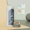 image24 oz Insulated Water Bottle for Sports 3 Lids Leakproof Keep Cold 24H Car Cupholder Friendly Stainless Steel Water Flask with Straw and Spout Caps for Gym School Work Cycling Midnight BlackSage Gray