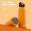 image24 oz Insulated Water Bottle for Sports 3 Lids Leakproof Keep Cold 24H Car Cupholder Friendly Stainless Steel Water Flask with Straw and Spout Caps for Gym School Work Cycling Midnight BlackZesty Orange
