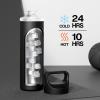 image24 oz Insulated Water Bottle for Sports 3 Lids Leakproof Keep Cold 24H Car Cupholder Friendly Stainless Steel Water Flask with Straw and Spout Caps for Gym School Work Cycling Midnight BlackMidnight Black