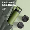 image24 oz Insulated Water Bottle for Sports 3 Lids Leakproof Keep Cold 24H Car Cupholder Friendly Stainless Steel Water Flask with Straw and Spout Caps for Gym School Work Cycling Midnight BlackForest Green