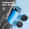image24 oz Insulated Water Bottle for Sports 3 Lids Leakproof Keep Cold 24H Car Cupholder Friendly Stainless Steel Water Flask with Straw and Spout Caps for Gym School Work Cycling Midnight BlackLake Blue